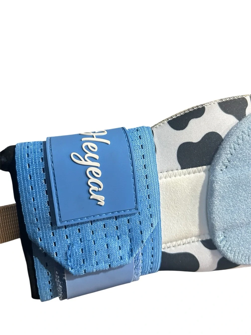 Heyear Blue Kids sliding mitt  with Cow Print & Ice Cream Patch